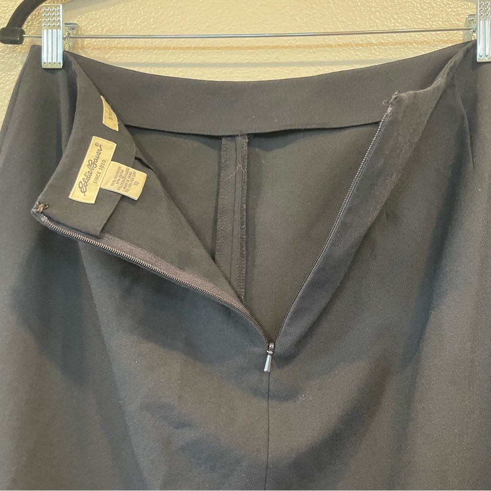 Eddie Bauer Navy Blue Midi Skirt Front Slit Stretch Y2K Womens Size 10 - Picture 4 of 10